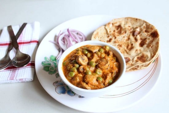 Mushroom Mutter Recipe | Matar Mushroom Curry Recipe