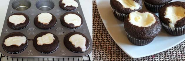 Baked cupcakes on a cooling rack.