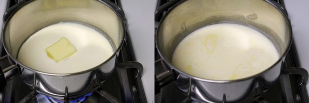 heating cream and butter