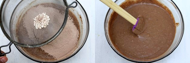 adding remaining dry ingredients