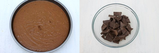 cake batter in a pan