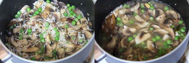 Mushroom Pulao Recipe | Quick and easy mushroom peas pulao