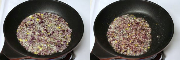 sauteing onion till soft