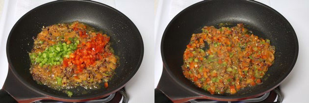 adding and cooking capsicum