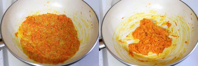 cooking carrot and condensed milk mixture