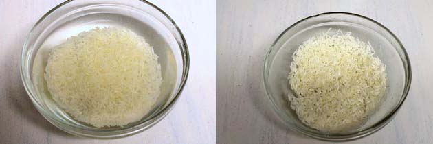 soaked basmati rice for making kheer