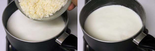 Rice added and simmering