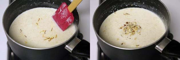 Adding saffron and nuts