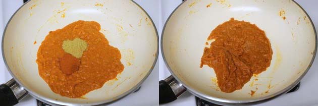 Collage of 2 images showing spices and mixed.