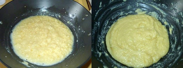 cooking mawa barfi mixture