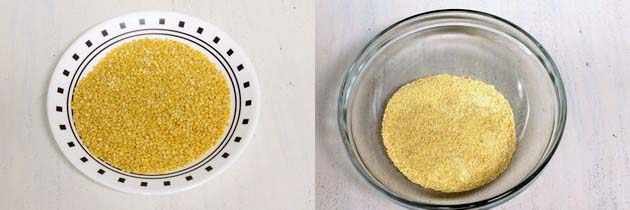 coarse powder of roasted moong dal.
