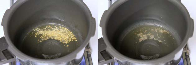 tempering of mustard seeds and cumin seeds