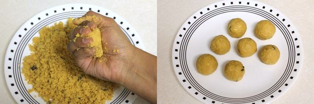 shaping rava besan ladoo