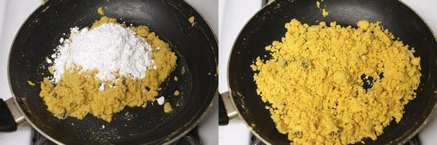 adding and mixing boora sugar