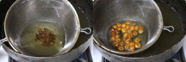 frying raisins