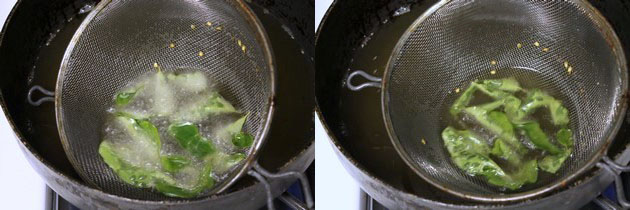 frying curry leaves