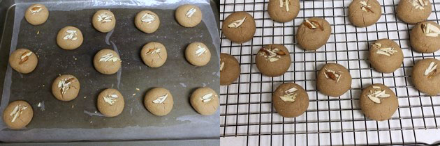 baked nanakhatai cooling on a rack