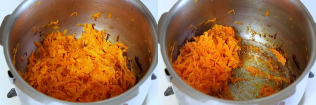 pressure cooked carrots with milk