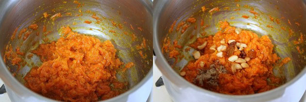 garnishing with cardamom powder and nuts