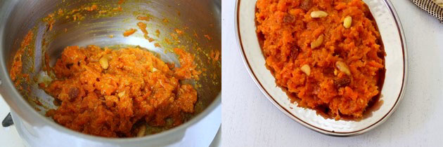 pressure cooker carrot halwa is ready