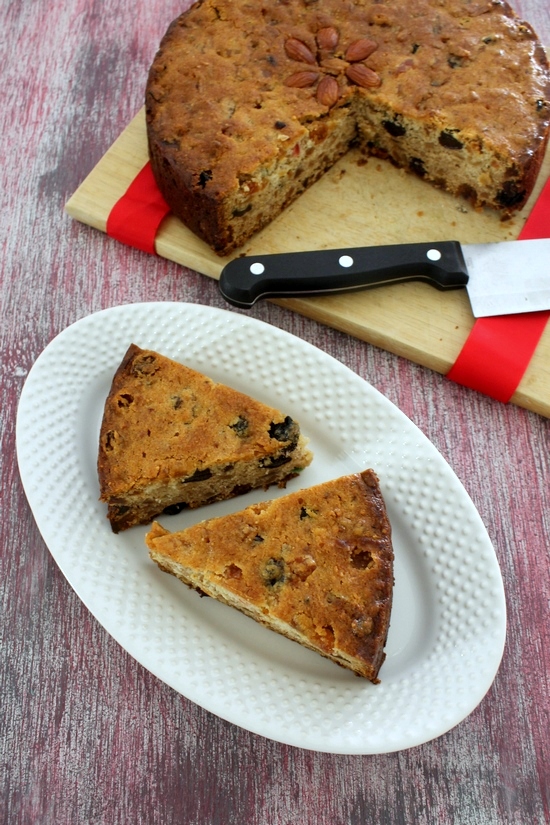 Eggless fruit cake recipe | How to make eggless christmas fruit cake