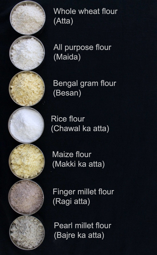 List of Grains, cereal and flour English, Hindi and languages