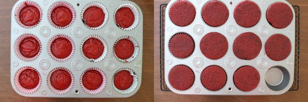 Eggless red velvet cupcakes recipe with cream cheese frosting