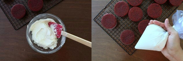 Eggless red velvet cupcakes recipe with cream cheese frosting