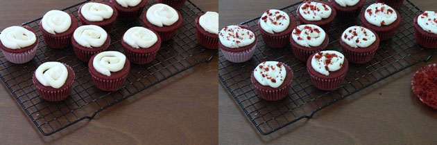 Eggless red velvet cupcakes recipe with cream cheese frosting