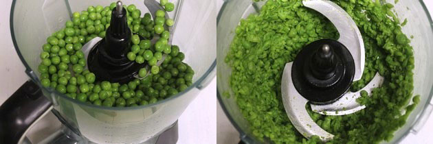 crush the peas in food processor