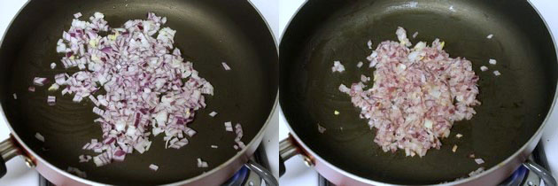 cooking chopped onions.