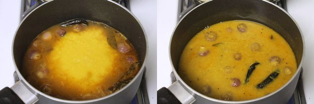 adding cooked dal