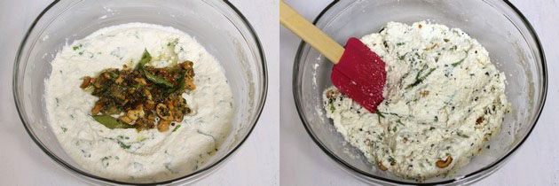 Adding tempering to the batter and mixed.
