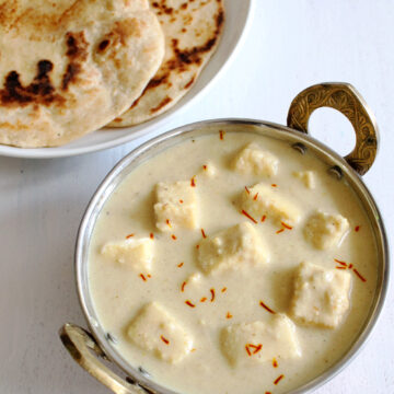 Mughlai Shahi Paneer Recipe (Mughlai Paneer in White Gravy)