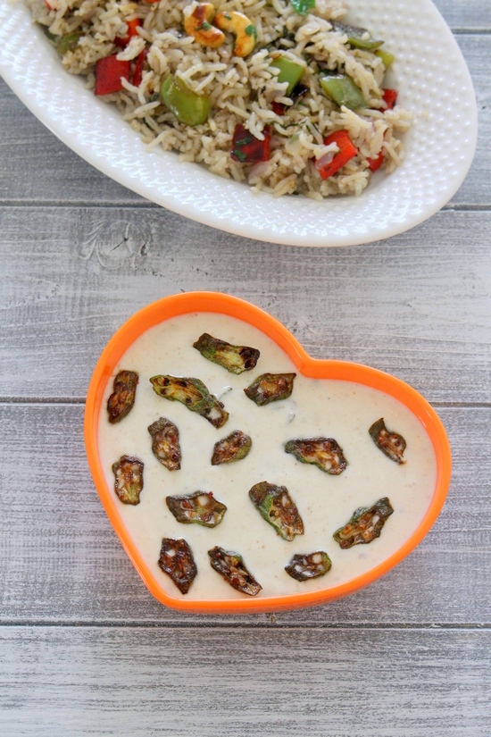 Bhindi raita recipe | How to make bhindi raita, Okra raita