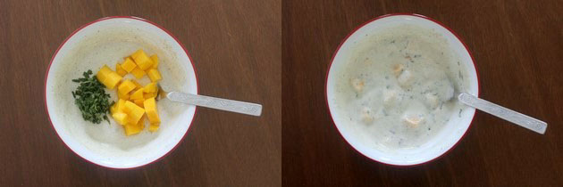 Mango mint raita recipe | How to make mango raita with mint