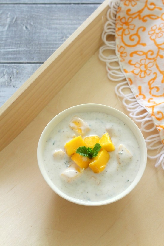 Mango mint raita recipe | How to make mango raita with mint