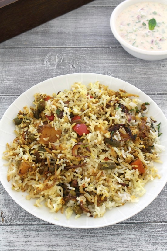 Veg biryani recipe | How to make Hyderabadi veg dum biryani