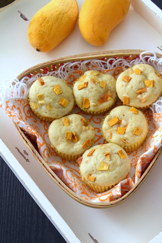 Eggless mango muffins recipe | How to make mango muffins