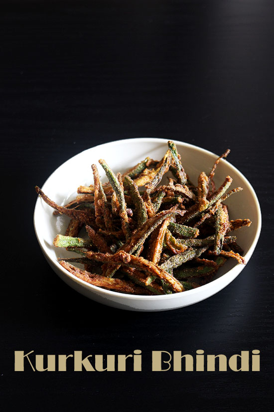 Kurkuri bhindi in a plate.