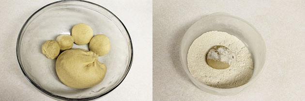 making individual small dough balls