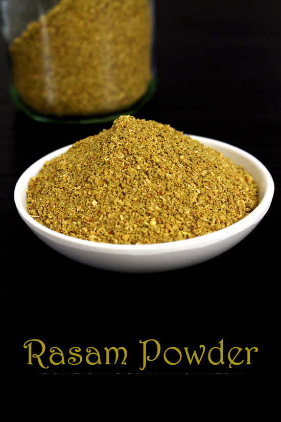 Rasam powder in a small plate.