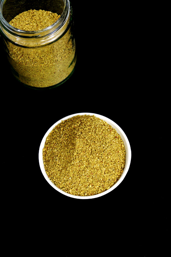 Rasam powder in a plate.