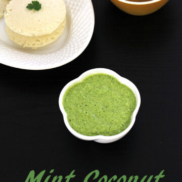 Pudina coconut chutney recipe (Mint coconut chutney), pudina pachadi