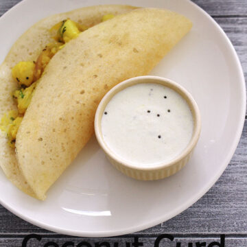 Coconut curd chutney recipe (How to make coconut chutney with curd)