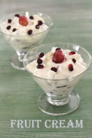 Fruit cream recipe (How to make fruit cream), Fruit salad recipe with cream