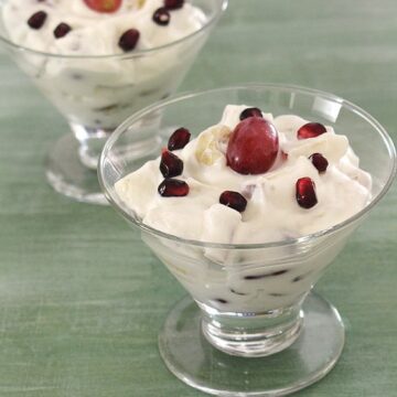 Fruit cream recipe (How to make fruit cream), Fruit salad recipe with cream