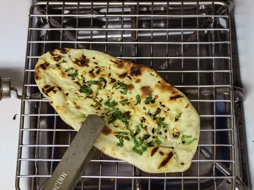 fresh homemade garlic naan