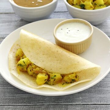 Masala dosa recipe (how to make masala dosa with potato masala)