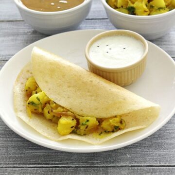 Masala dosa recipe (how to make masala dosa with potato masala)